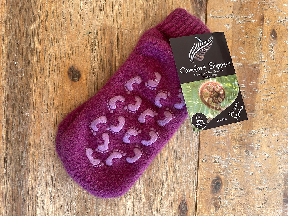 Thumbnail: COMFORT SLIPPERS - Possum Merino Slipper Socks
