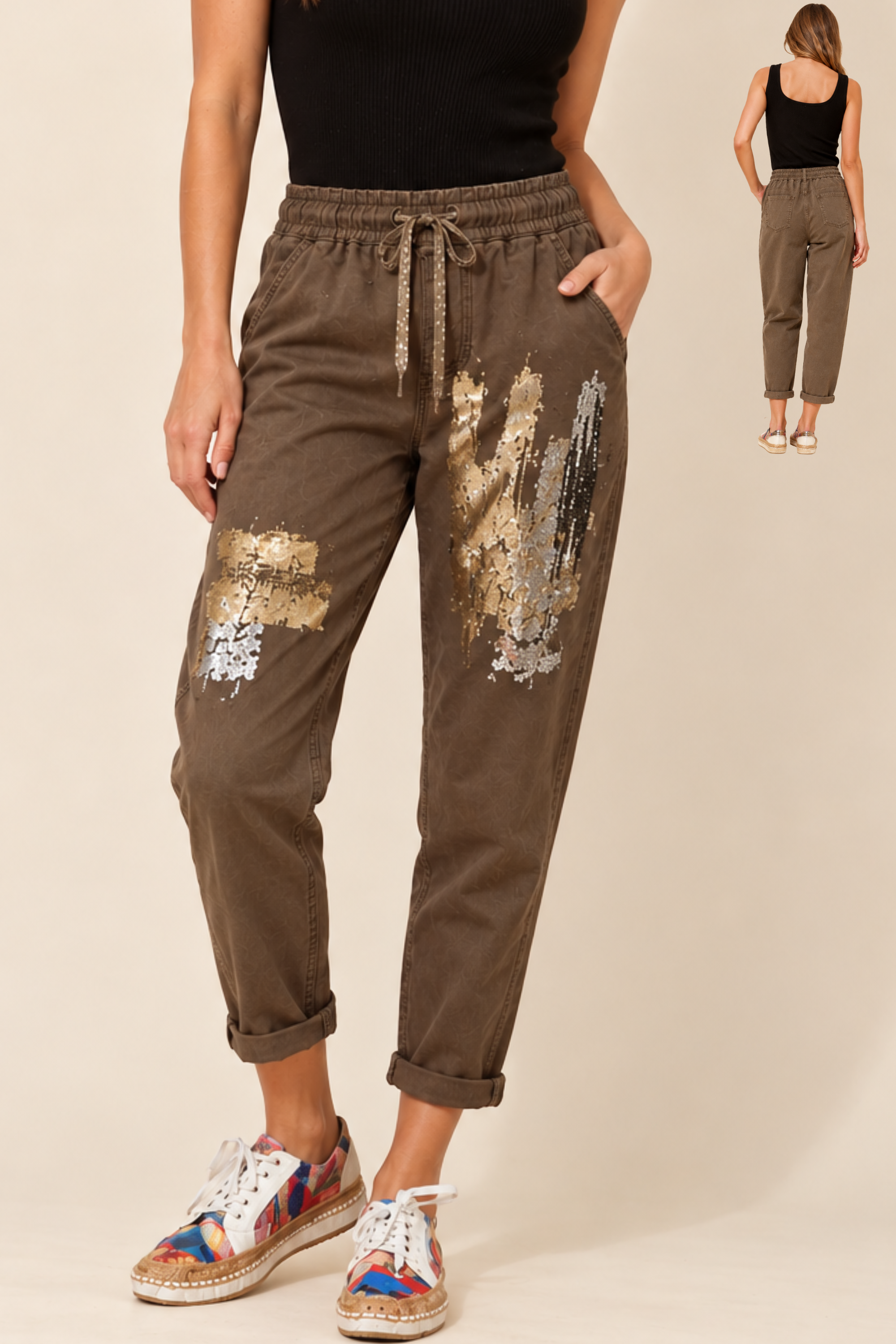 BOTTEGA MODA - Gold Splash Pants