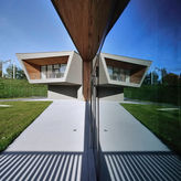 Photographie d’architecture extérieure : reflets et lignes de l’Espace Vasarely (Nicolas Guillot) - Expert photo architecture et patrimoine - Fabrice Ferrer
