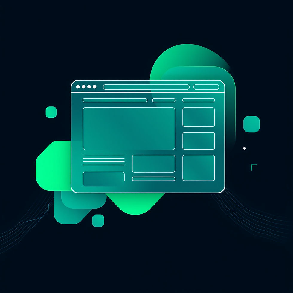 Abstract website interface design concept, browser window and layout grid elements, vibran