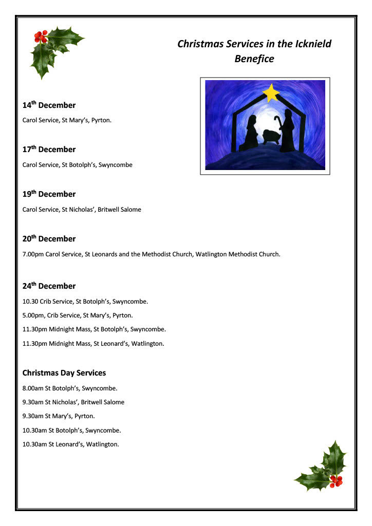 Christmas Services in the Benefice