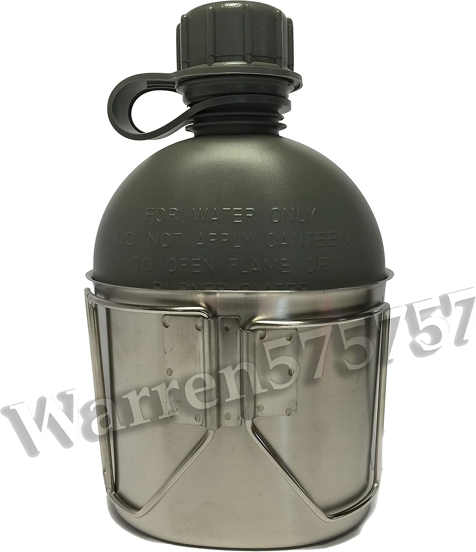 Miniature : G.I. Type, U.S Made 1 QT Canteen with New Stainless Steel Cup & G.I. Military AC