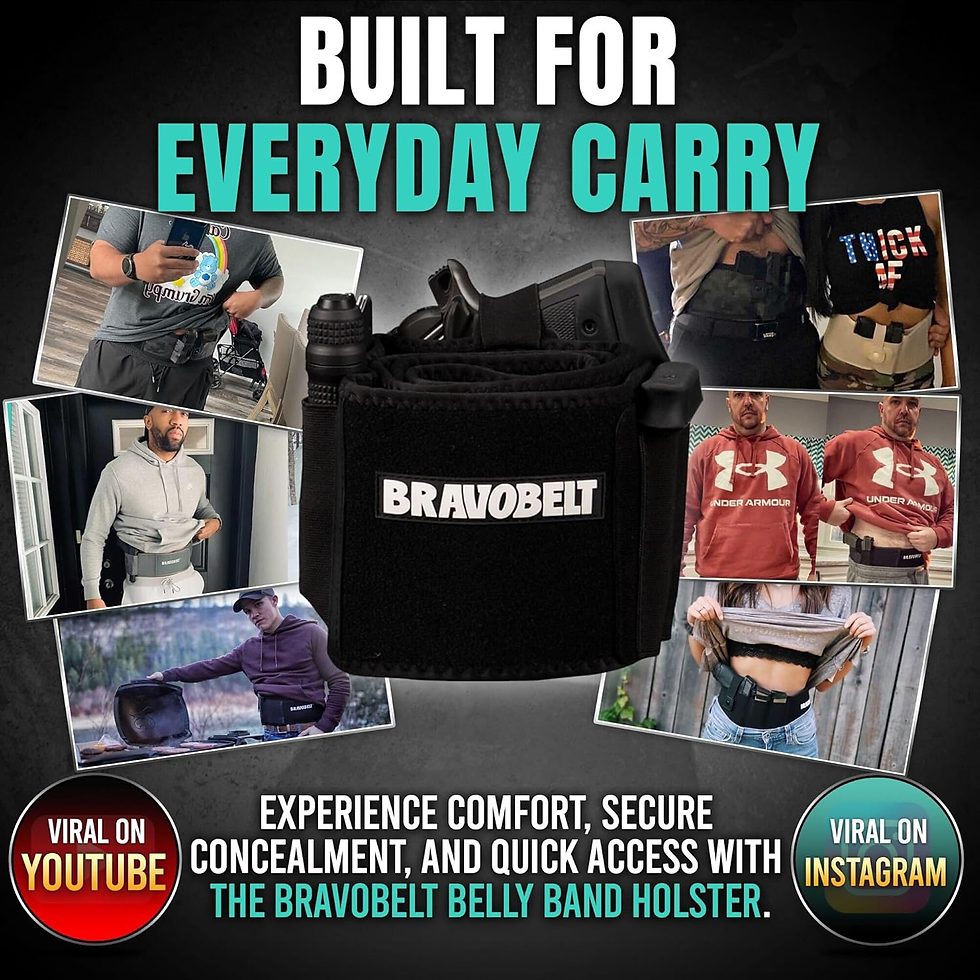 Thumbnail: Belly Band Holster - by BRAVOBELT Athletic Performance Holster for Running, Jogg