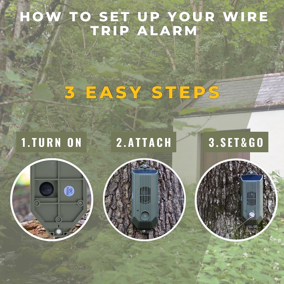 Miniature : Tactiko Wire Trip Alarm - 80Ft Kevlar Wire 129Db Loud Perimeter Defense Device w