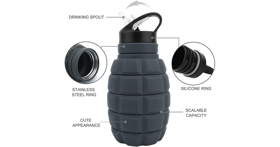 Miniatura: Collapsible Travel Water Bottle18Oz, Reuseable BPA Free Silicone Foldable Water 