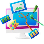 3DのPCクリエイティブ制作イラスト