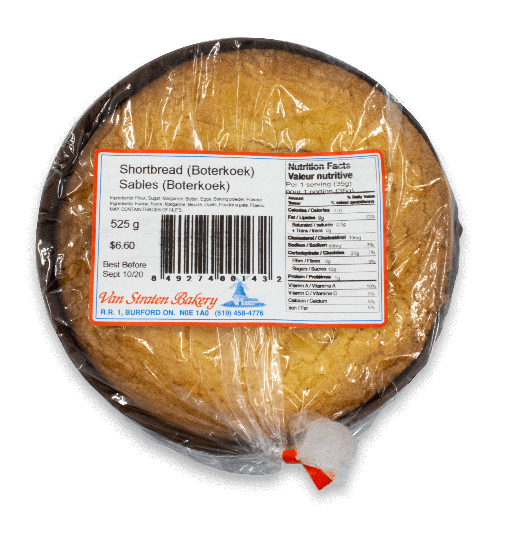 VAN STRATEN Butter Cake ( Boterkoek ) 525g