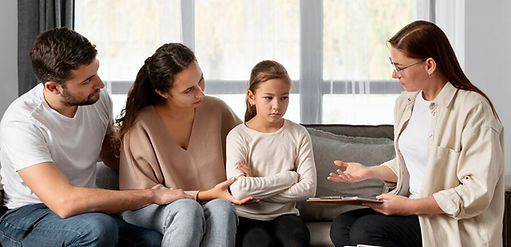 Family in room for consulting