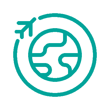 plane circling the globe