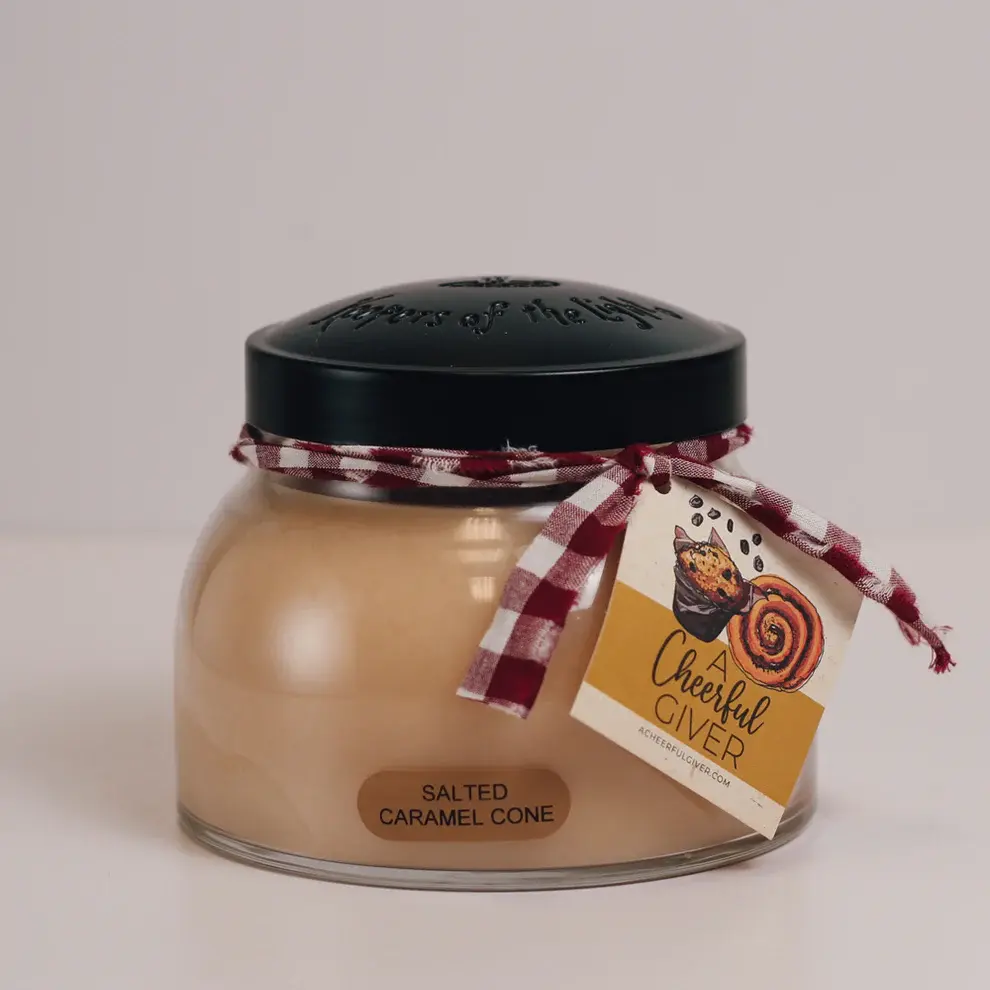 Salted Caramel Cone - Scented Candle - 22 oz, Double Wick, Mama Jar