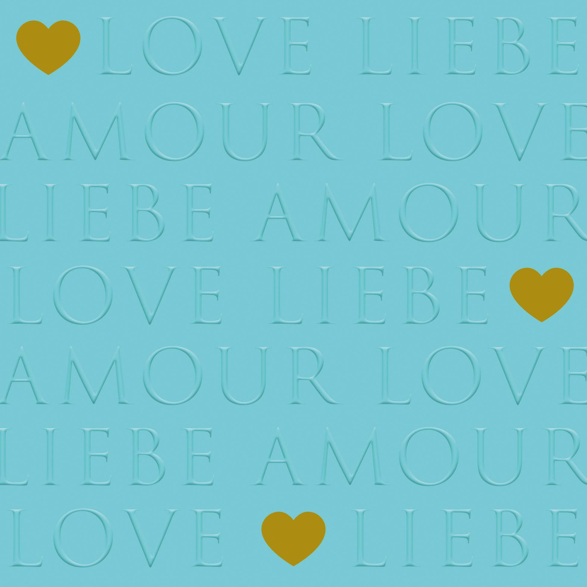 Love Letters turquoise Napkin 33x33 relief (Uds por caja: 12)