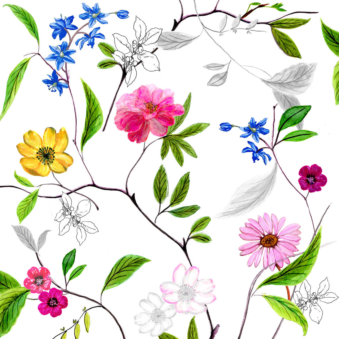 Flower Power Napkin 33x33 (Uds por caja: 12)