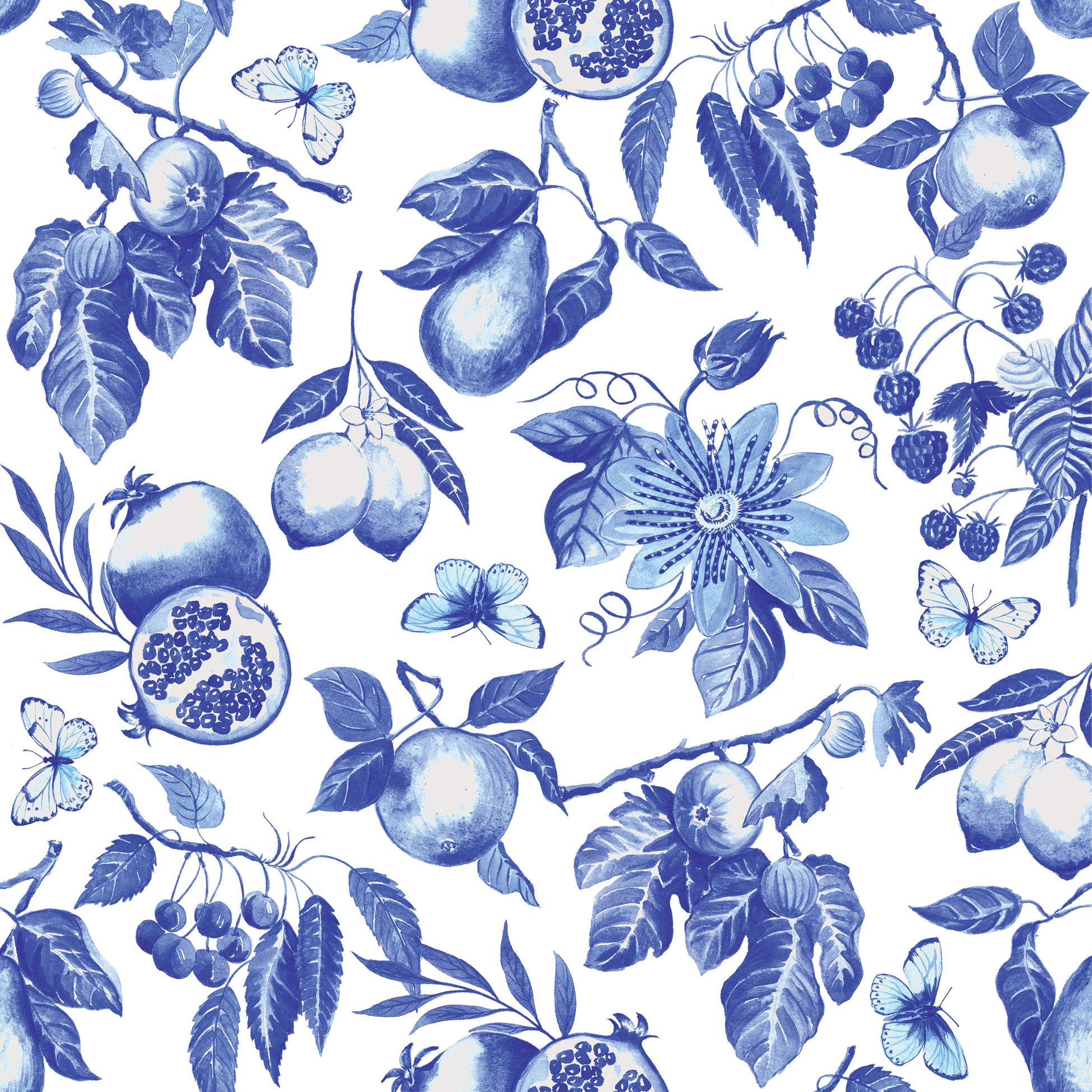 Blue Toile Napkin 33x33 (Uds por caja: 12)