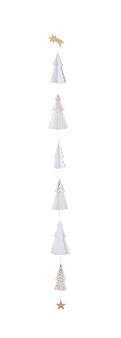 Fir Paper Chain Snowflakes (Unidades por caja: 6)