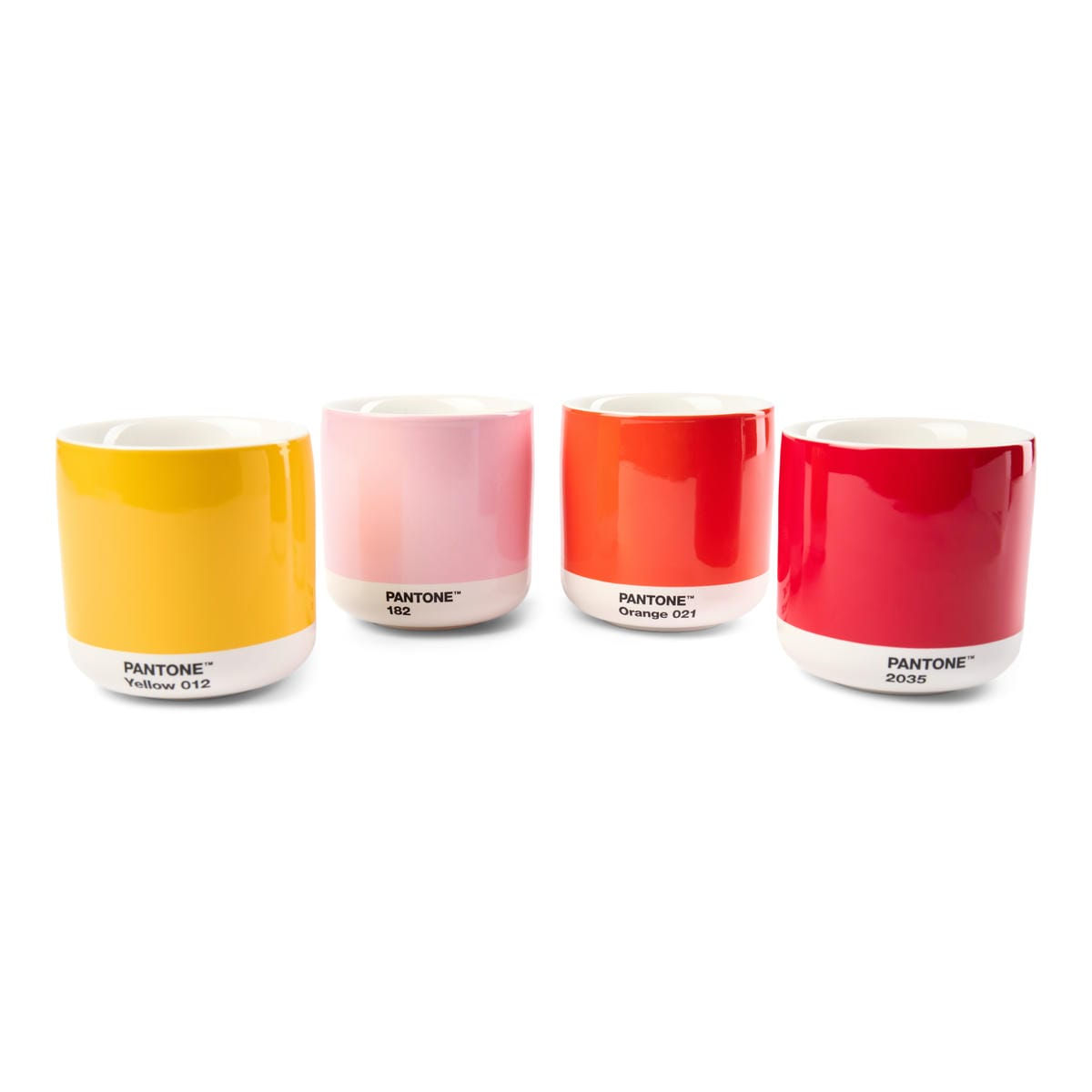 PANTONE LATTE THERMO MUG - YELLOW-RED-ORANGE-L.PINK - VE: 6 sets of 4
