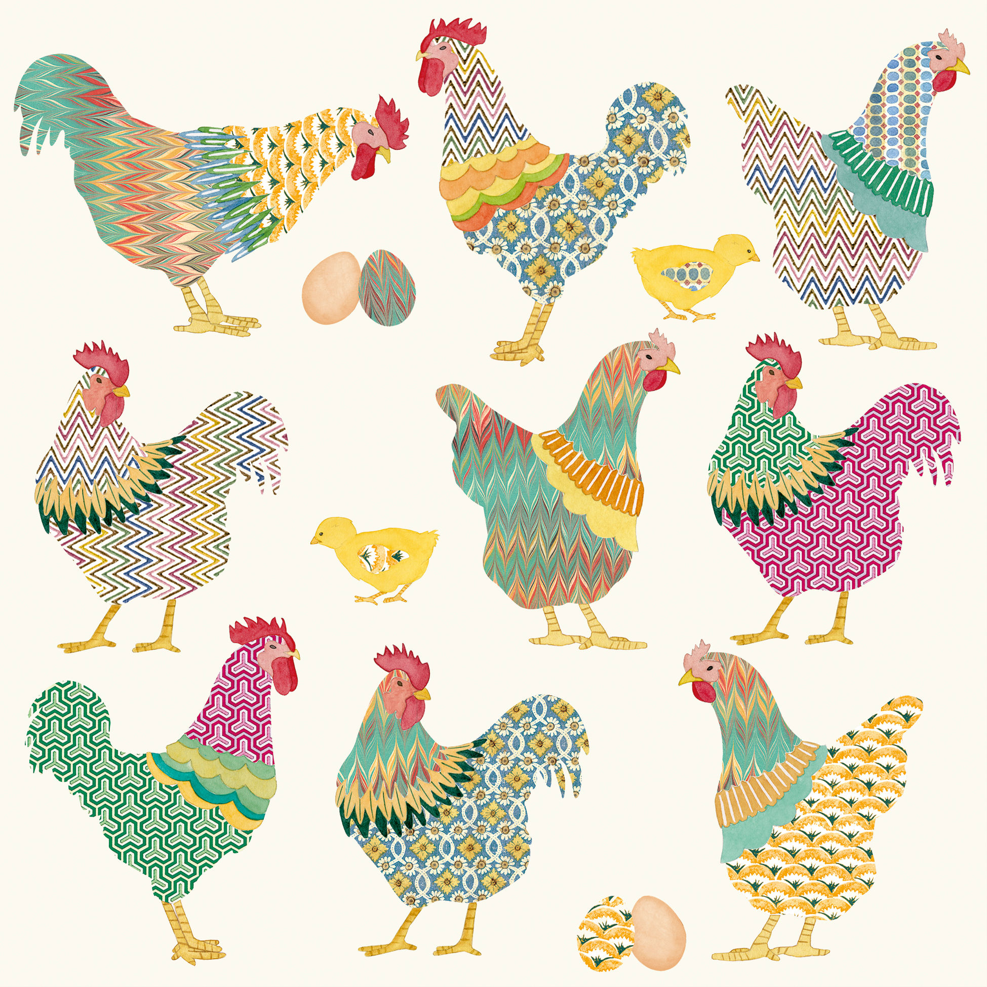 Galli e galline Napkin 33x33 (Uds por caja: 12)