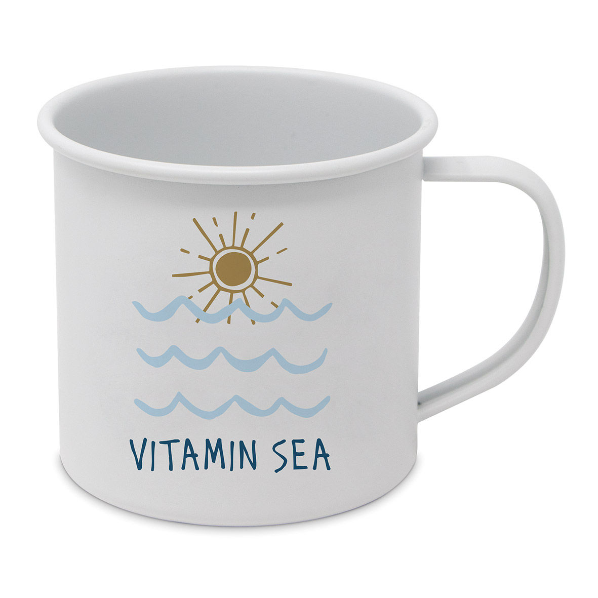 Seaside Sun Happy Metal Mug (Uds por caja: 6)