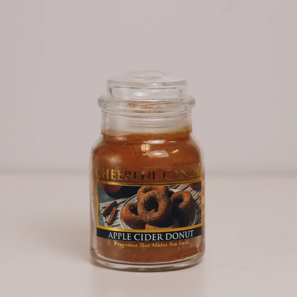 Apple Cider Donut - Scented Candle - 6 oz, Single Wick, Cheerful Candle
