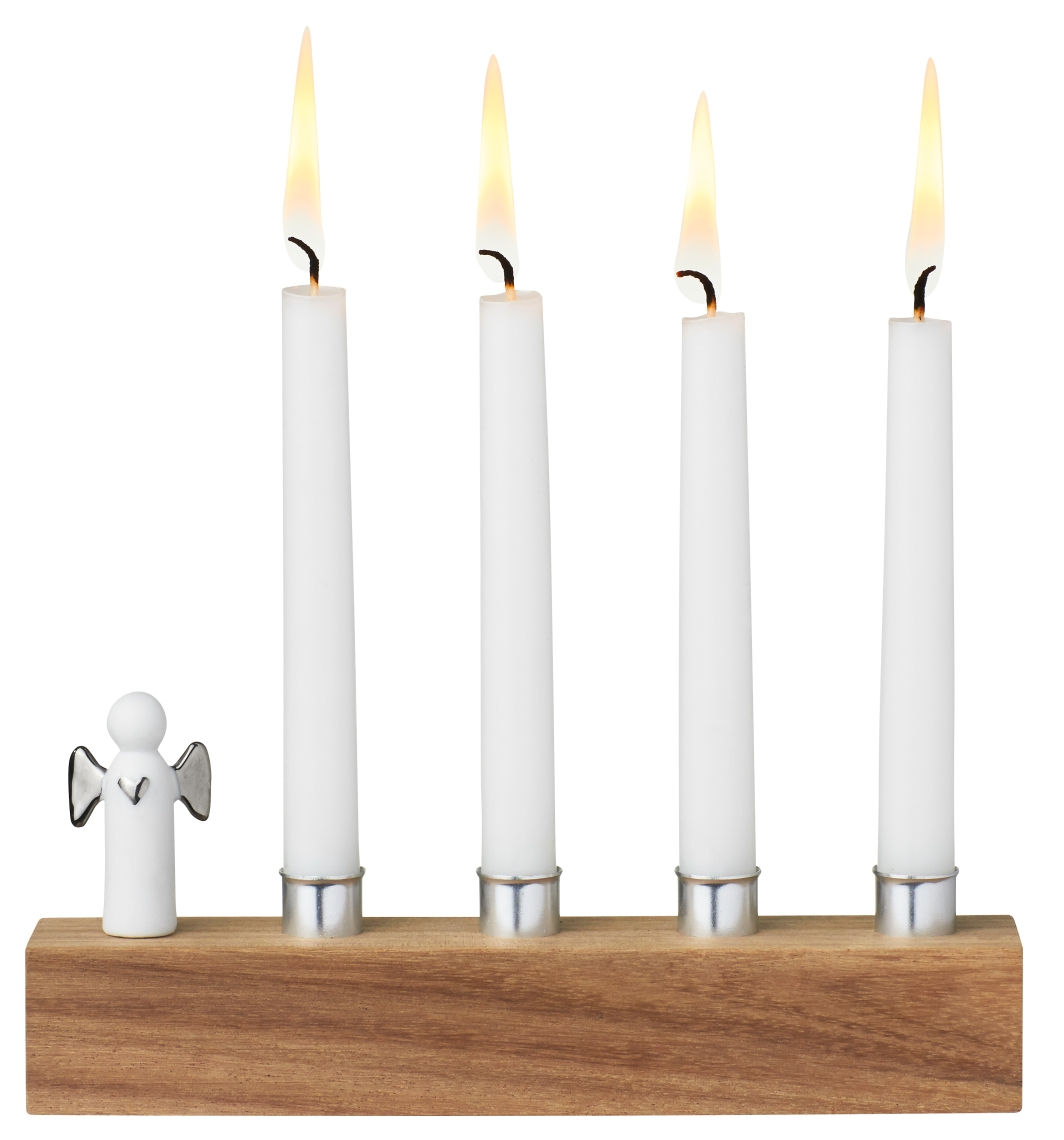 Angel candle holder silver (Unidades por caja: 6)
