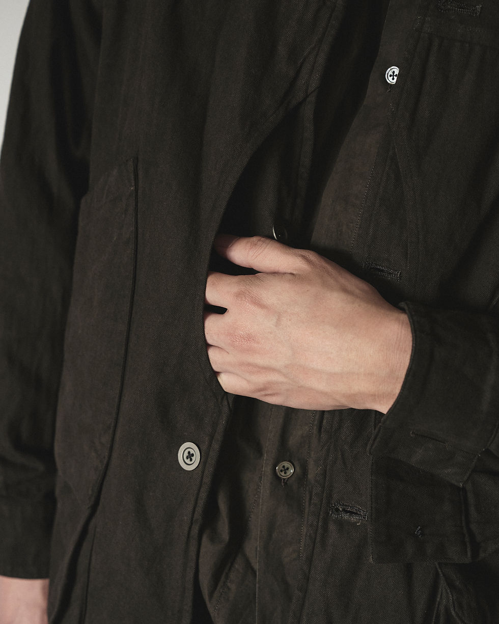 Miniatura: Cotton Linen Denim Jacket 奄美大島泥染め