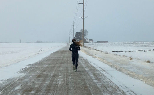 Running a 16 mile run in an Indiana blizzard while training for my third marathon, which was my first marathon in college my first semester.