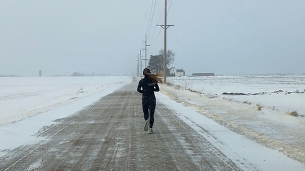 Marathon running in Indiana in a blizzard!