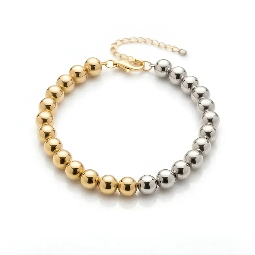 Miniatura: detalhes de acabamento do fecho e da corrente extensora.