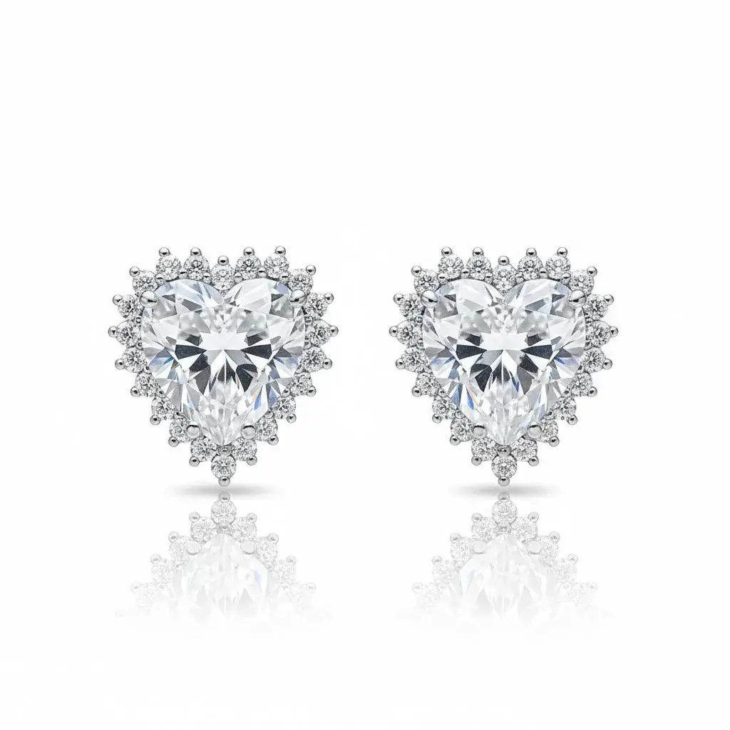 Brinco Coração Cristal