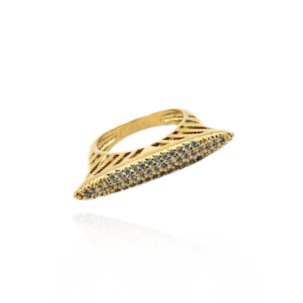 Miniatura: Anel Marquise Cravejado Dourado
