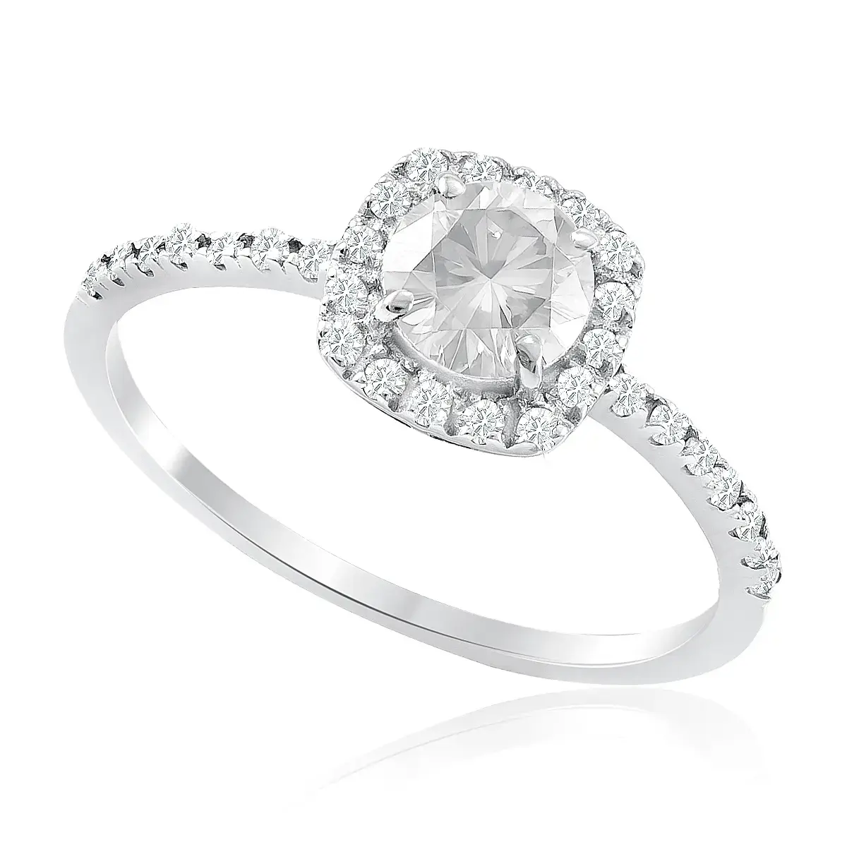 Anel Cushion Halo Cristal Shine