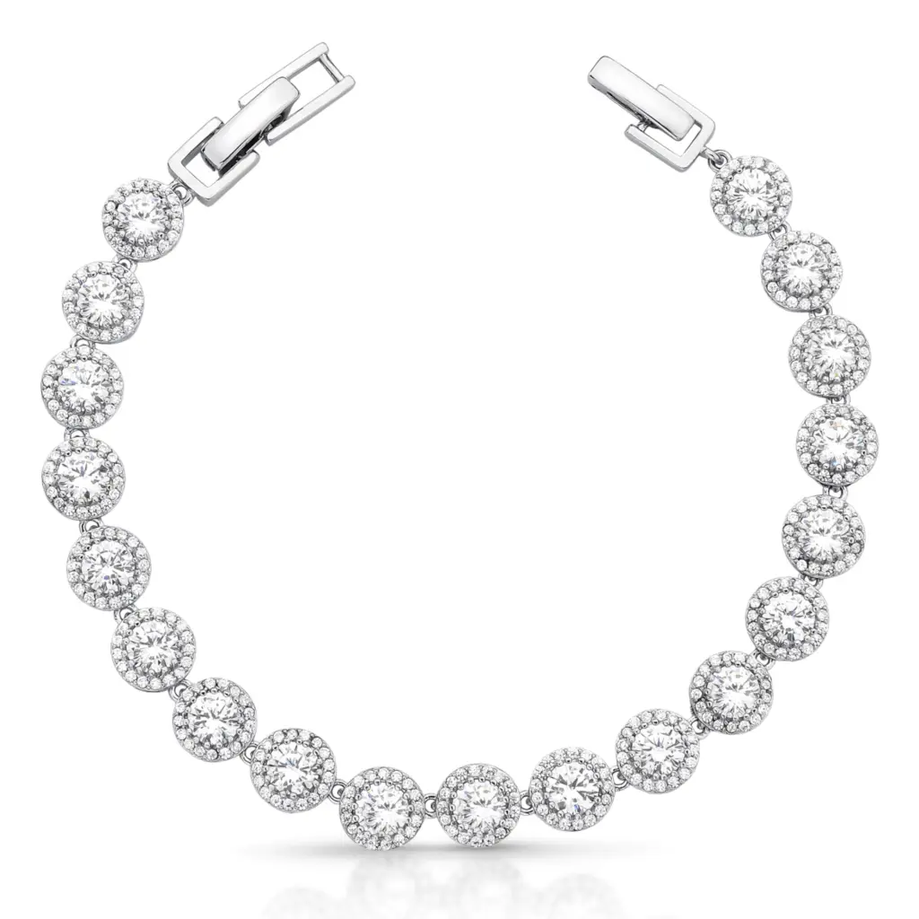 Rulseira Riviera Lapidação Redonda All-Around Ródio Branco