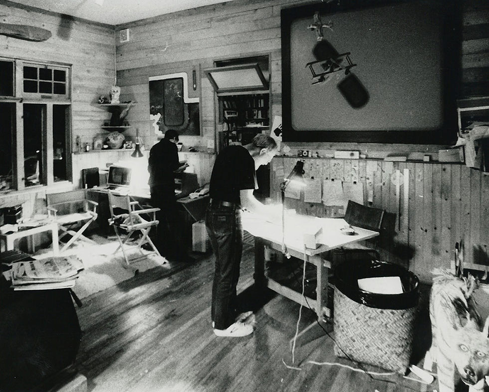 Before Ishmael: Daniel Quinn and wife Rennie at work on their local newspaper. 1980s.