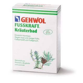 Wir zeigen ein Produktbild von dem Gehwol Fusskraft Kräuterbad.