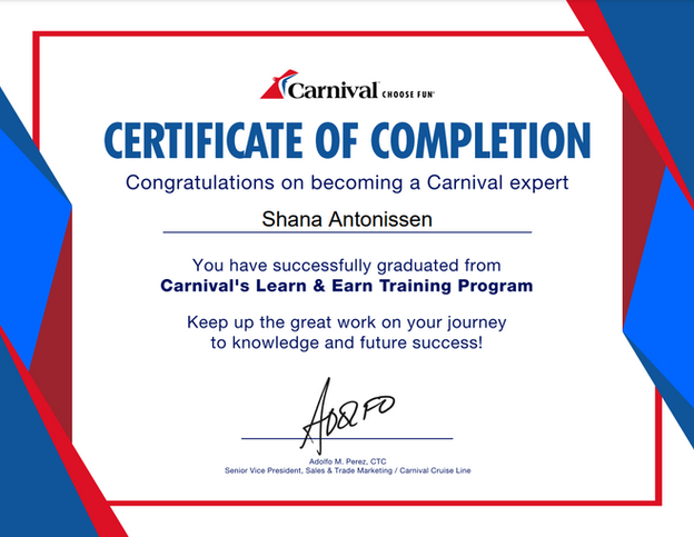 Cruise Line Certification - Carnival