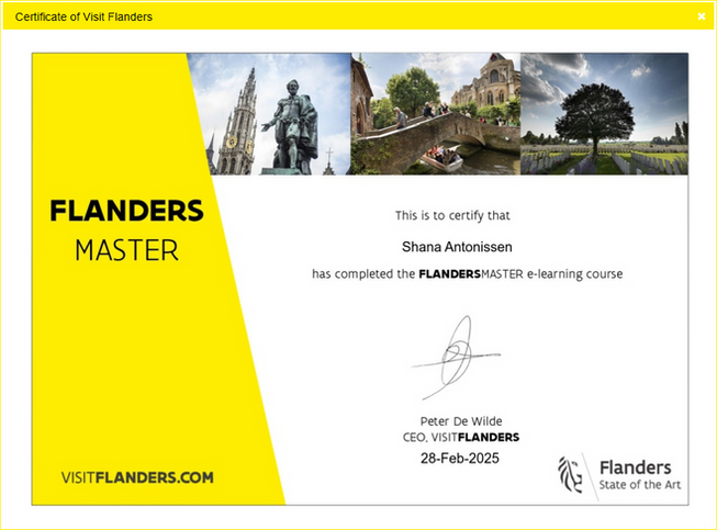 Destination Certification - Belgium, Flanders