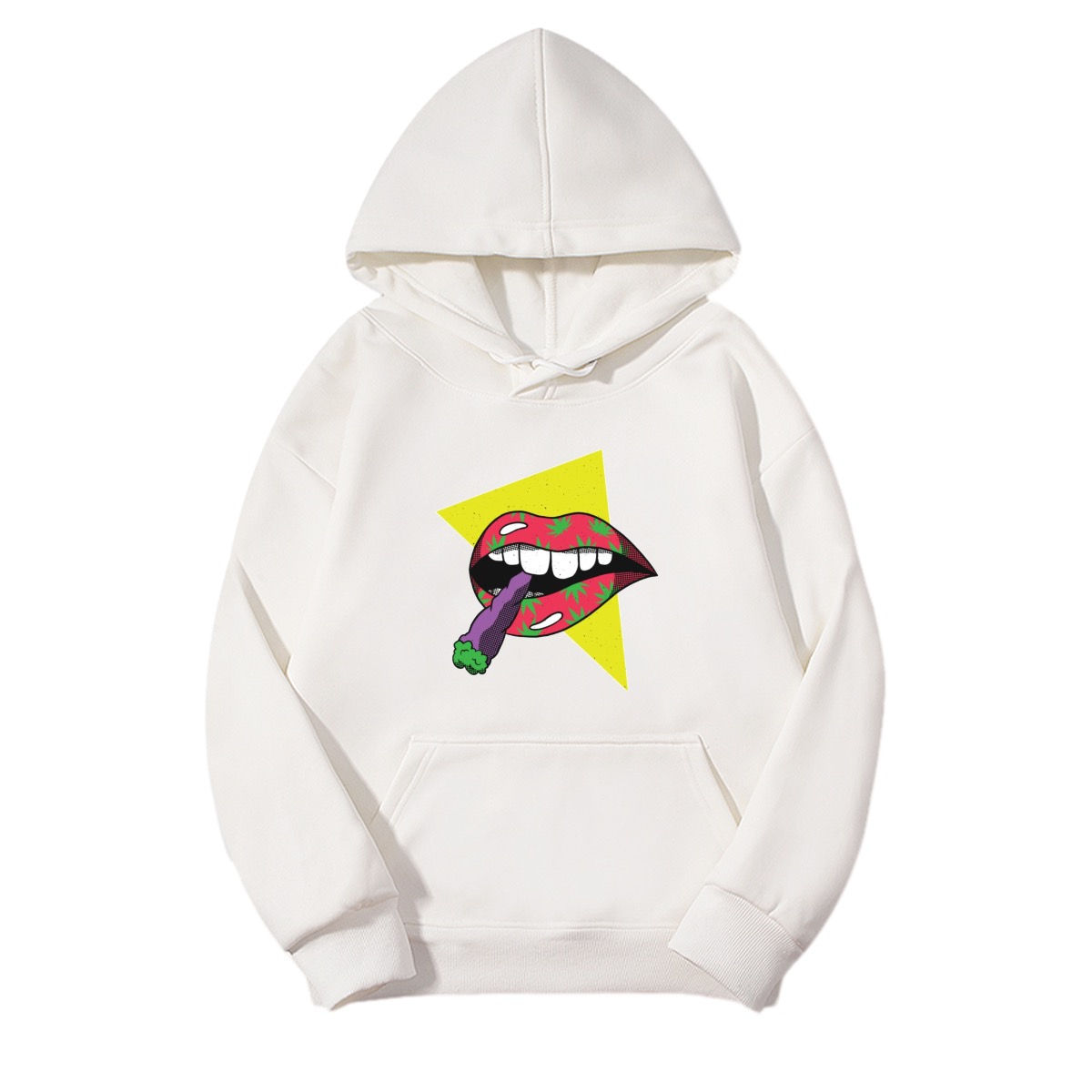 cute lips Women's Fleece-lined Hooded Sweatshirt