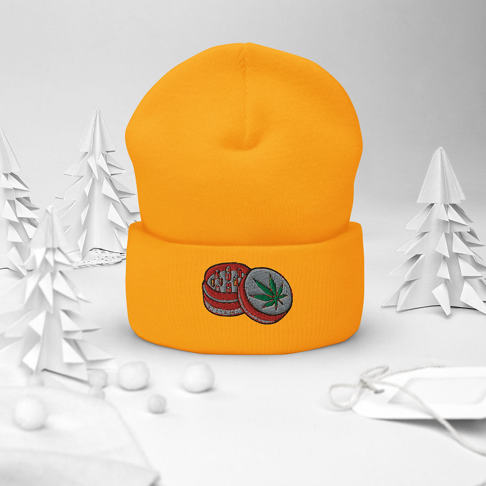 Thumbnail: GRINDER RED GRAY Cuffed Beanie