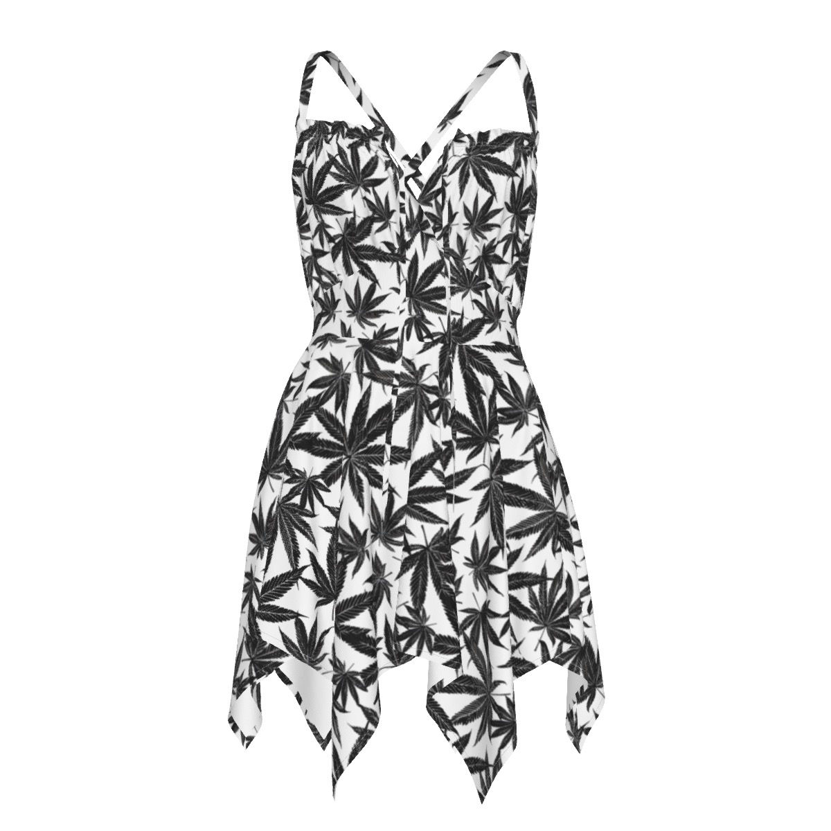 Canna Leaf BkW 4 Women's Slip Dress