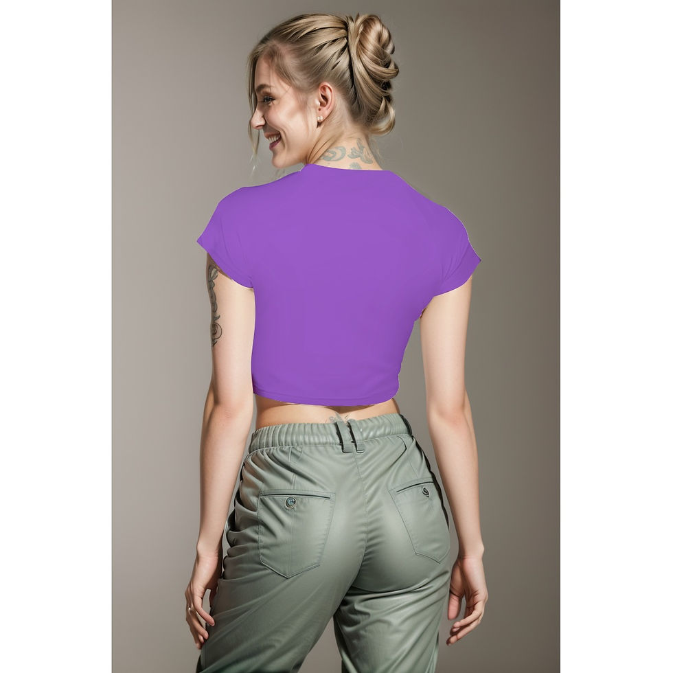Thumbnail: ROLL UP purple Women's Raglan Cropped T-shirt
