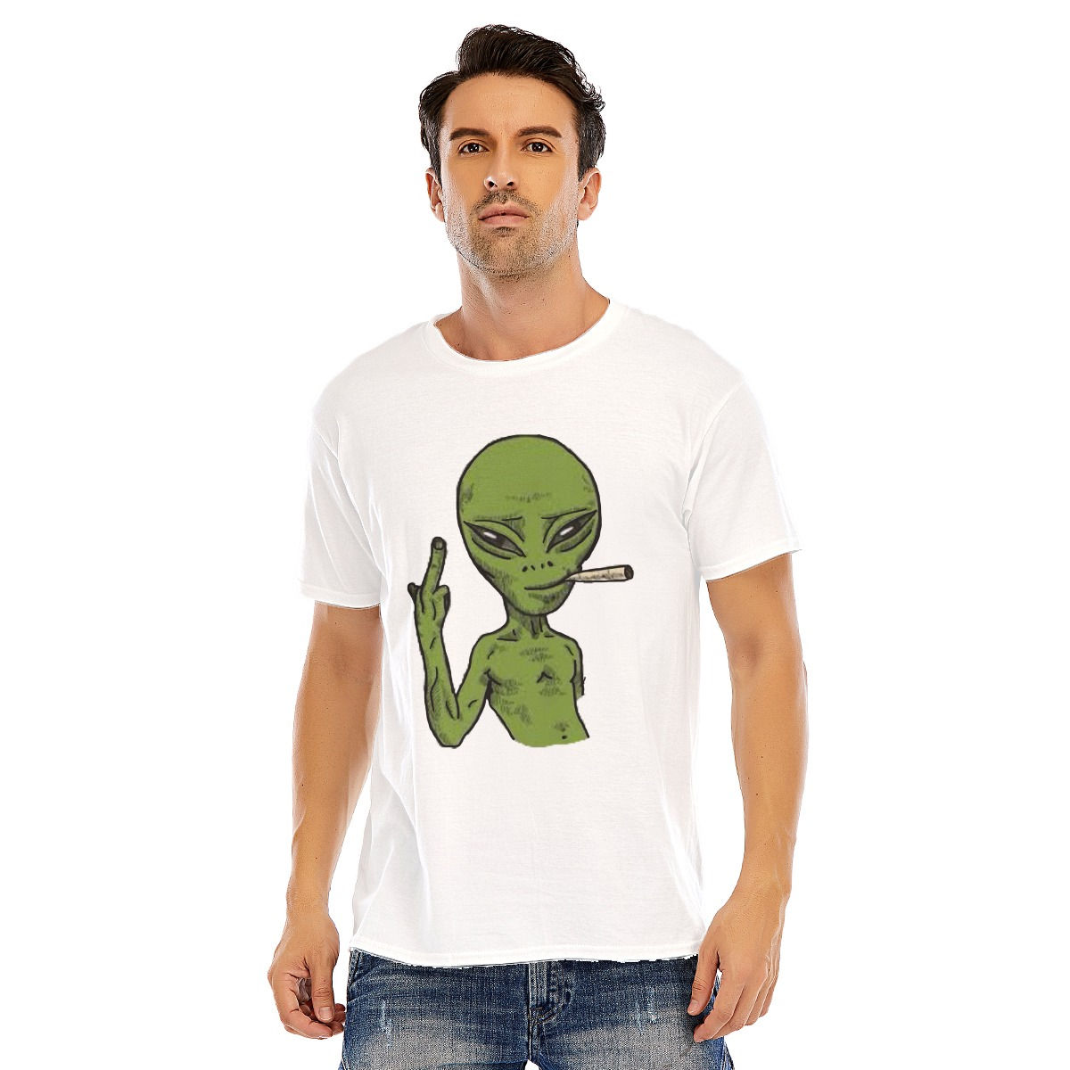 Dope Alien Unisex O-neck Short Sleeve T-shirt | 180GSM Cotton