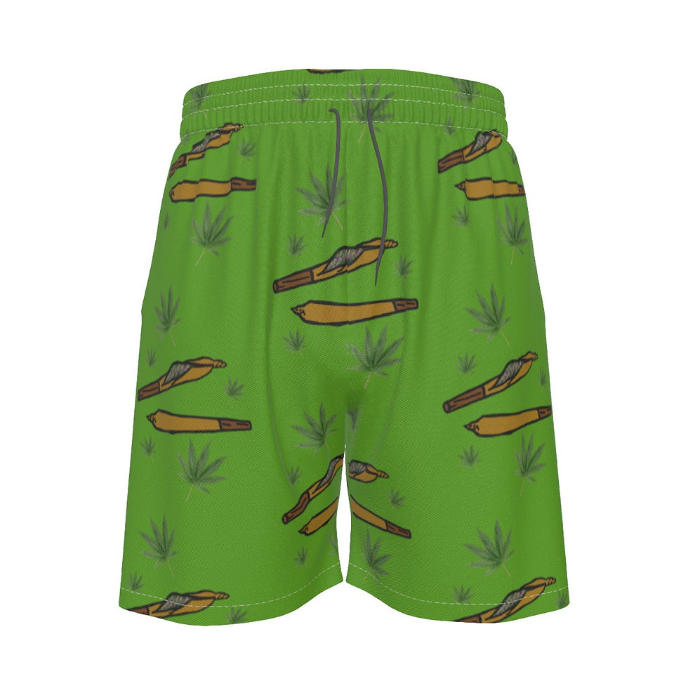 Rolled Joints Men's Green Short Pants