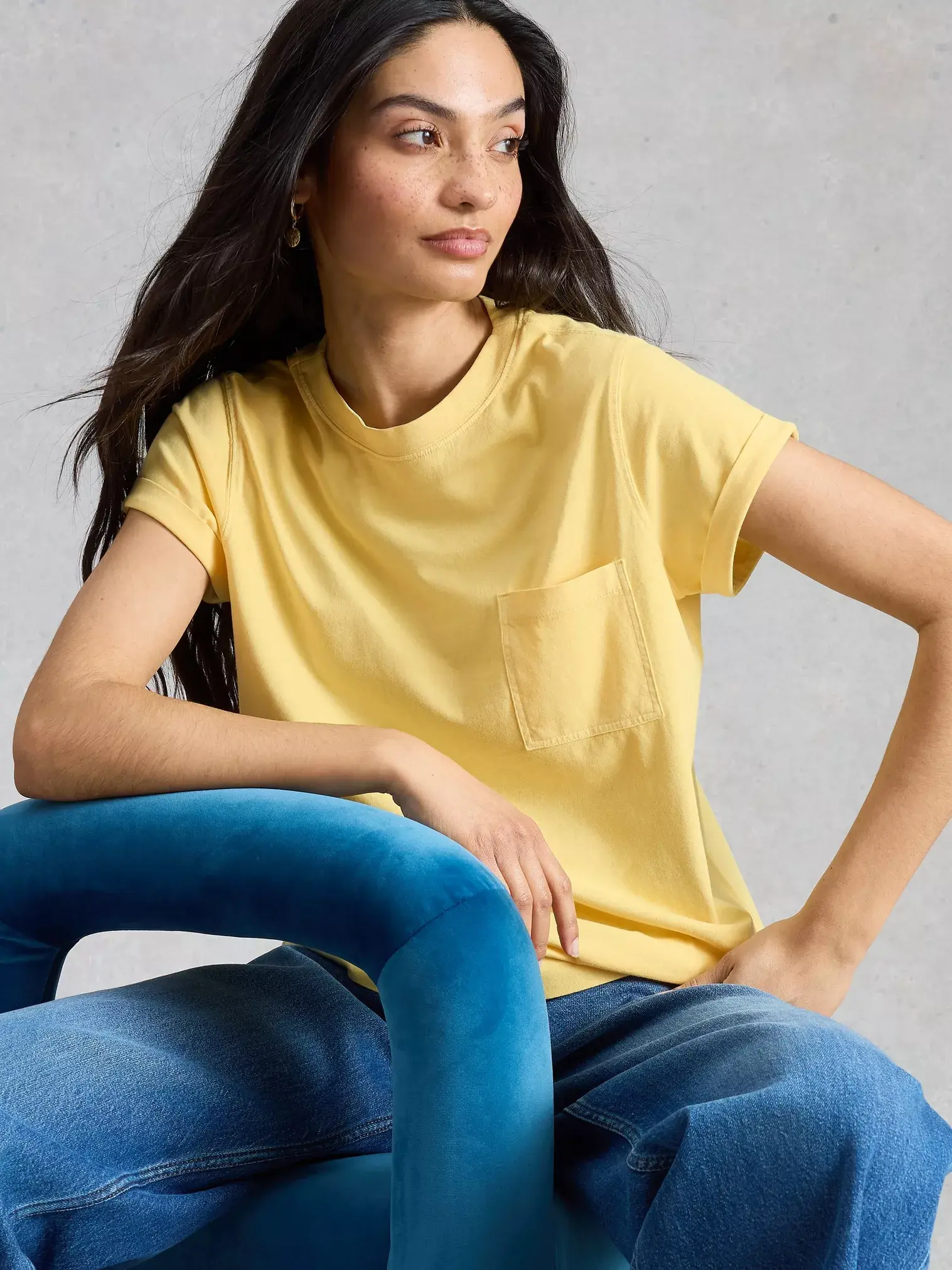 White Stuff Gina Short Sleeved Tee - Light Yellow