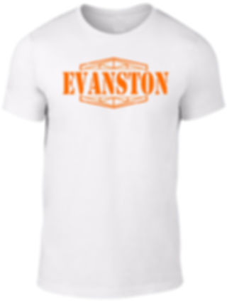 EVANSTON -Orange on White Tee