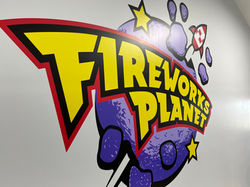 Fireworks Planet Wall Sign