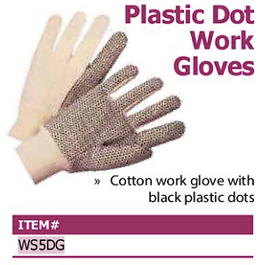 plastic dot work gloves