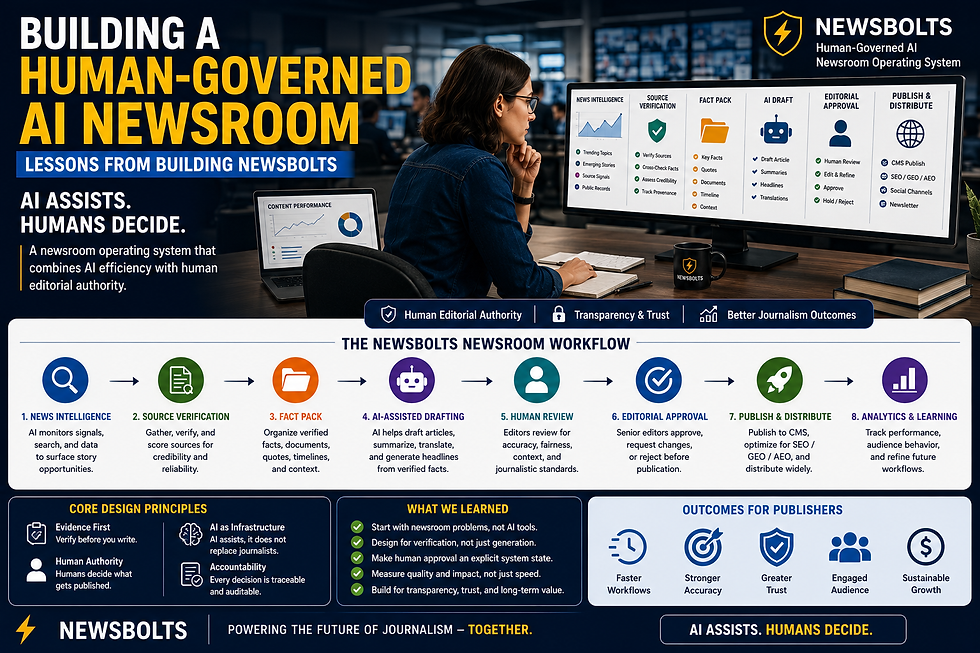 How We Built NewsBolts: Designing A Human-Governed AI Newsroom