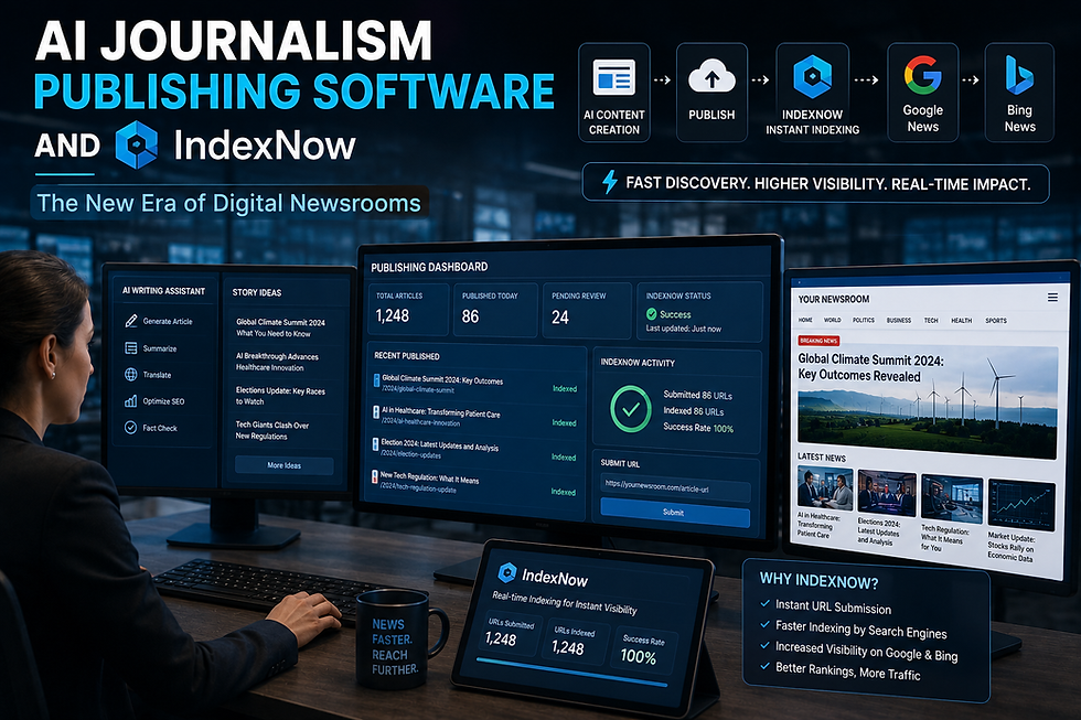 AI Journalism Publishing Software and IndexNow: The New Era of Digital Newsrooms