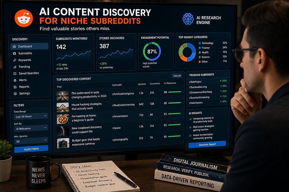 News Research AI Content Discovery for Niche Subreddits