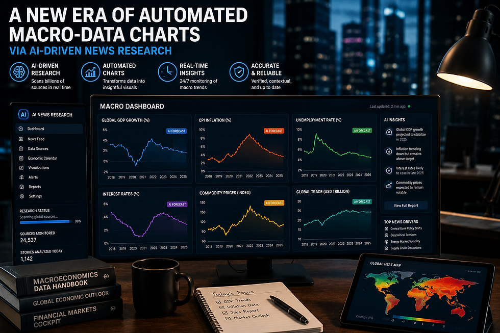 A New Era of Automated Macro-Data Charts via AI-Driven News Research
