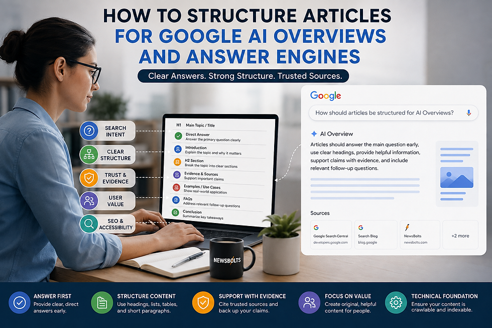 How to structure articles for Google AI Overviews and answer engines